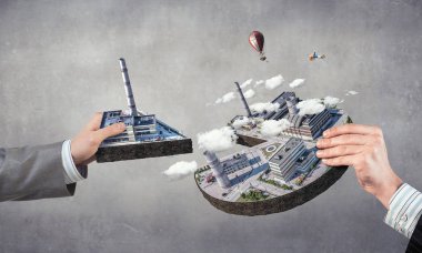 Endüstriyel yapı kavramı. Karışık teknik