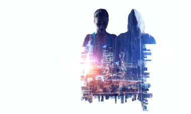 Başlığı almak için gidiyor. Karışık teknik