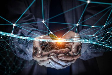 Sosyal etkileşim kavramı. 3D render