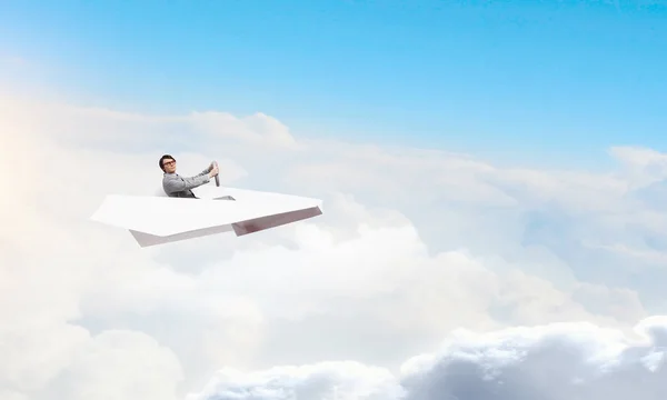 Dreaming surfovat na obloze. Kombinovaná technika — Stock fotografie