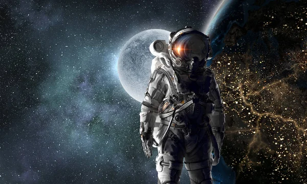 Avontuur van spaceman. Mixed media — Stockfoto