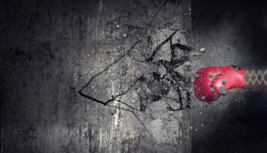 Boks eldiveni sürpriz. Karışık teknik