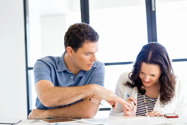 Image of two young business people in office — Stock Photo, Image