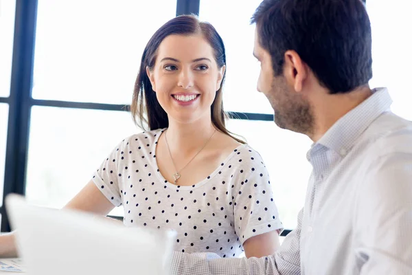 Image of two young business people in office — Stock Photo, Image