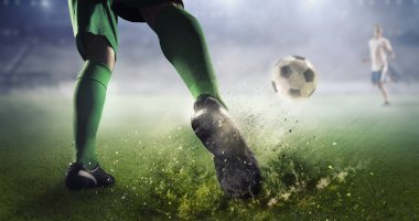 Futbol gol anı. Karışık teknik