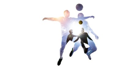 Futbol oyun arka plan. Karışık teknik