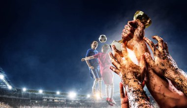 Büyük zaferini kutluyor. Karışık teknik