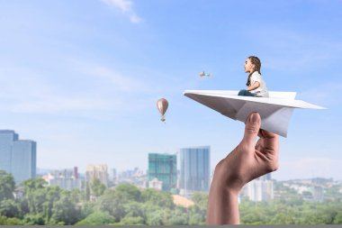 Pilot olmak için hayal. Karışık teknik