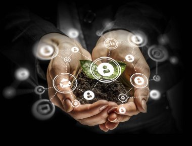 Sosyal etkileşim kavramı. 3D render