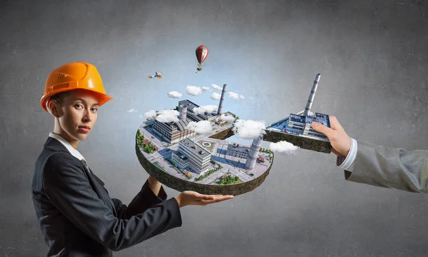 Endüstriyel yapı kavramı. Karışık teknik