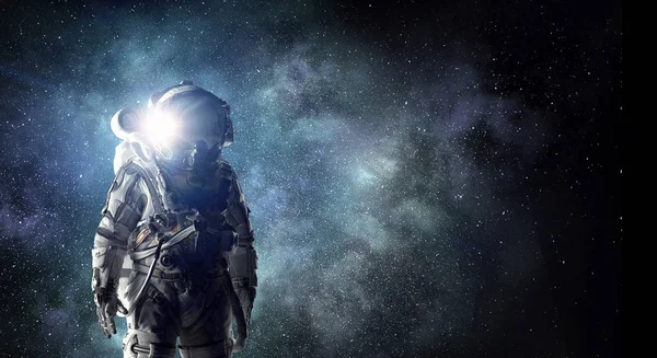 Avontuur van spaceman. Mixed media — Stockfoto