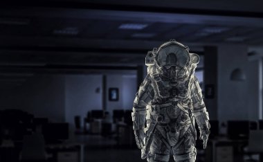 Uzay giysisi tasarım. Karışık teknik