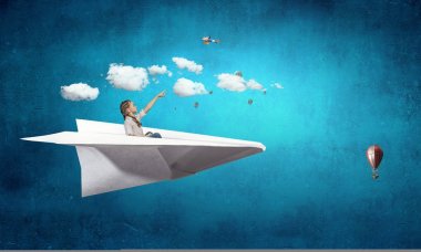 Pilot olmak için hayal. Karışık teknik