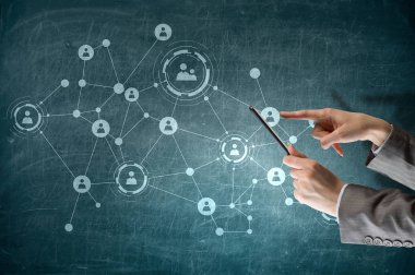 Sosyal ağ bağlantısı. Karışık teknik