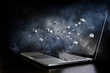 Sosyal bağlantı ve ağ. Karışık teknik