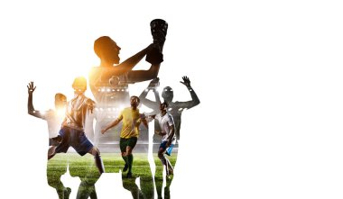 Futbol oyun arka plan. Karışık teknik
