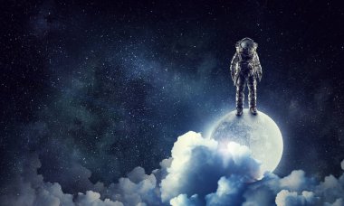 Astronot Gezgini'nde gökyüzü. Karışık teknik