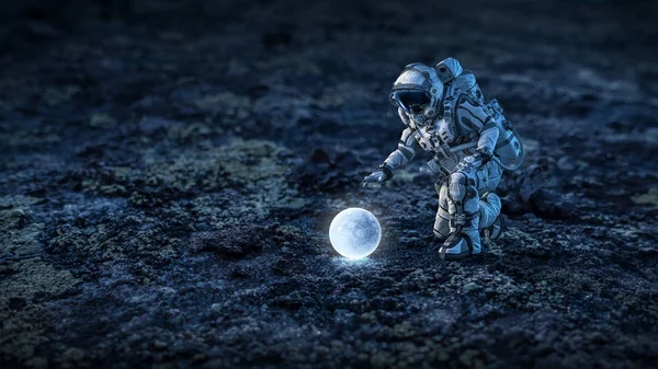 Hay vida en la luna. Medios mixtos —  Fotos de Stock