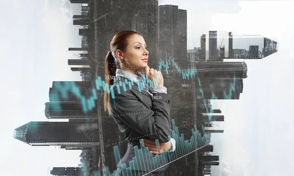 Businesswoman making desicion — Stock Photo, Image