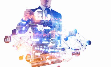 Sosyal bağlantı ve ağ. Karışık teknik