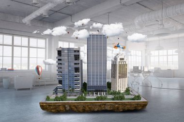 Kentsel gelişim projesi. Karışık teknik