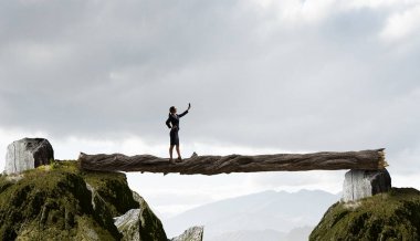 Senin en iyi selfie yakalamak. Karışık teknik