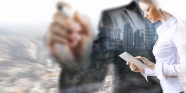 Modern iş yaşam. Karışık teknik