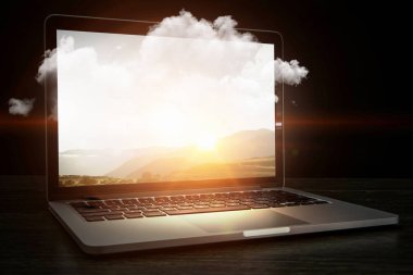 Parlayan dizüstü bilgisayar aygıt. Karışık teknik