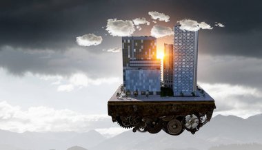 Modern şehir kavramı. Karışık teknik