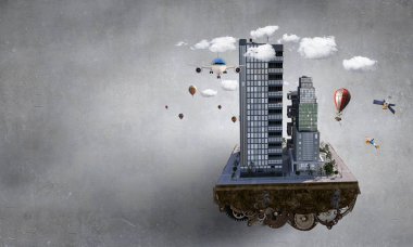 Modern şehir kavramı. Karışık teknik