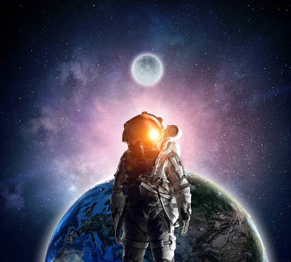 Приключение космонавта. Смешанные медиа — стоковое фото