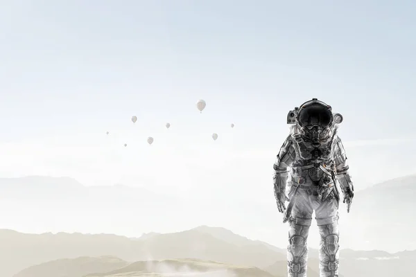 Abenteuer des Raumfahrers. Gemischte Medien — Stockfoto