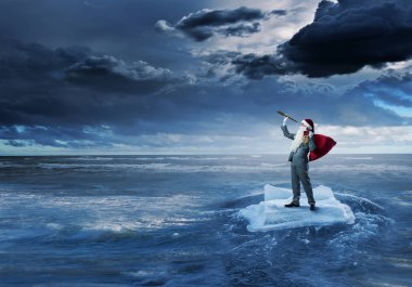 Seyir için yol Noel Baba. Karışık teknik