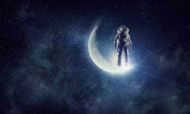 Astronot Gezgini'nde gökyüzü. Karışık teknik