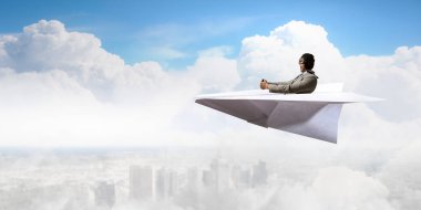 Pilot olmayı hayal. Karışık teknik