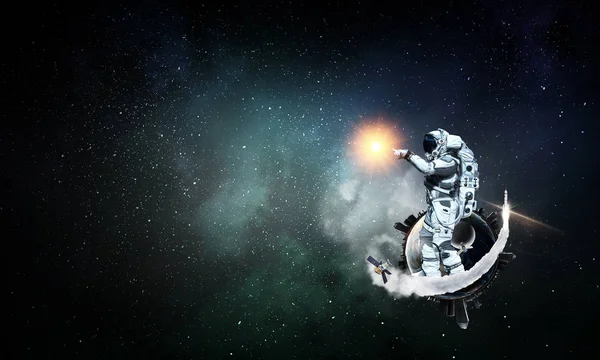 Spaceman et sa mission. Techniques mixtes — Photo