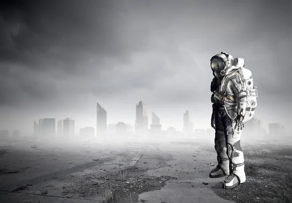 Space suit design. Mixed media — Stock Photo, Image