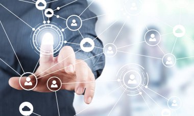 Sosyal bağlantı ve ağ. 3D render