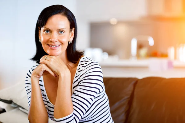 Beautiful woman portrait indoors — Stock Photo, Image