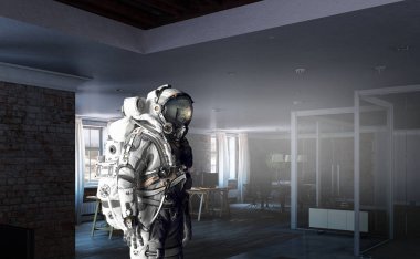 Uzay giysisi tasarım. Karışık teknik