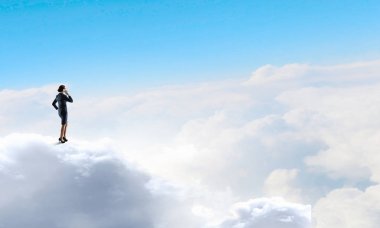 Şık iş kadını. Karışık teknik