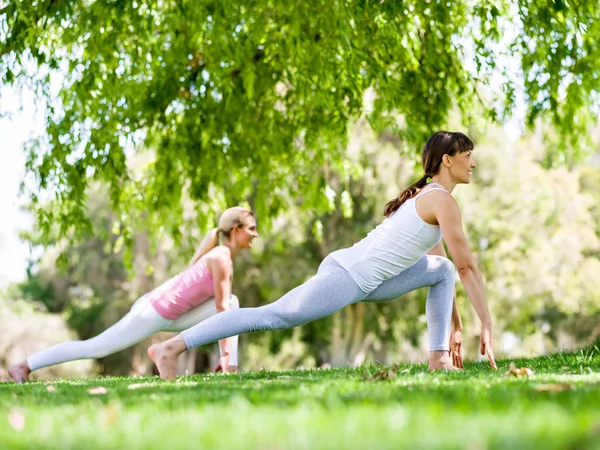 Young women exercising in the park — Stock Photo, Image