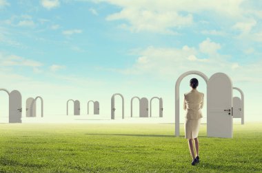 Açık yeni kapılar ve fırsatlar. Karışık teknik