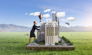 Kadın mühendis ve onun projesi. Karışık teknik