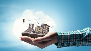 Kentsel inşaat projesi. Karışık teknik