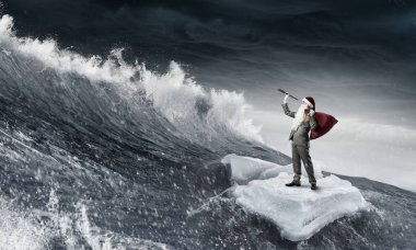 Seyir için yol Noel Baba. Karışık teknik