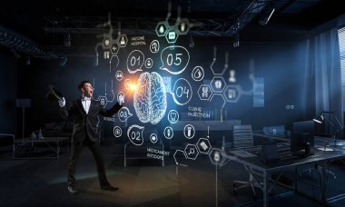 Geç geceye kadar çalışma. Karışık teknik