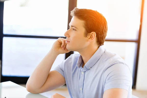 Pensive businessman at office — Stock Photo, Image