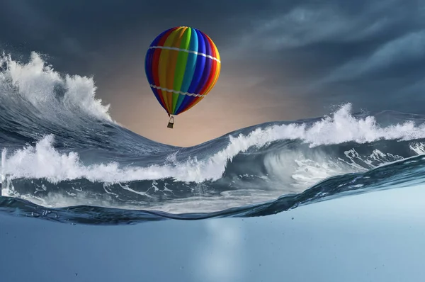 Ballon à air dans la tempête — Photo