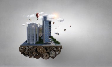 Modern şehir kavramı. Karışık teknik